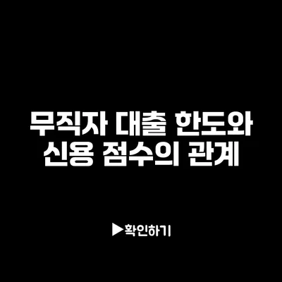 무직자 대출 한도와 신용 점수의 관계