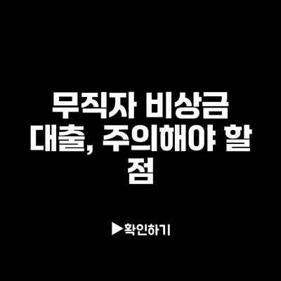 무직자 비상금 대출, 주의해야 할 점