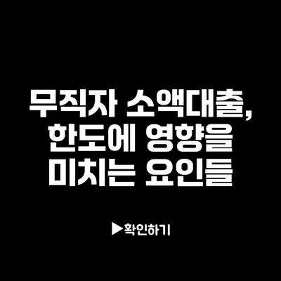 무직자 소액대출, 한도에 영향을 미치는 요인들