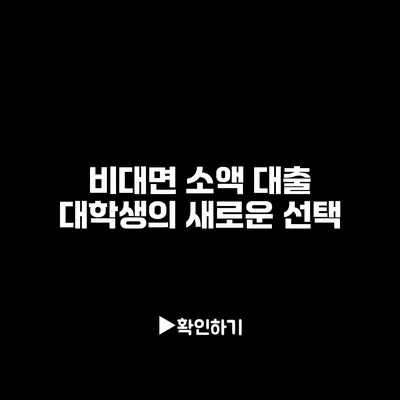 비대면 소액 대출: 대학생의 새로운 선택