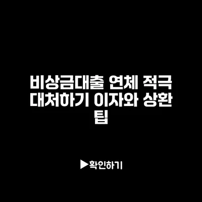 비상금대출 연체 적극 대처하기: 이자와 상환 팁