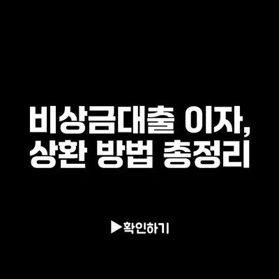 비상금대출 이자, 상환 방법 총정리