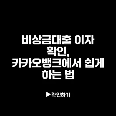 비상금대출 이자 확인, 카카오뱅크에서 쉽게 하는 법