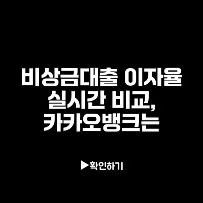 비상금대출 이자율 실시간 비교, 카카오뱅크는?