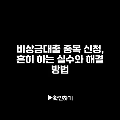 비상금대출 중복 신청, 흔히 하는 실수와 해결 방법