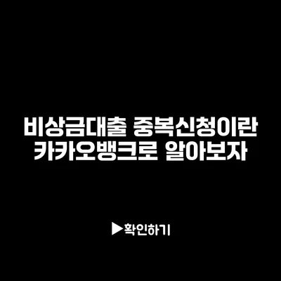 비상금대출 중복신청이란? 카카오뱅크로 알아보자