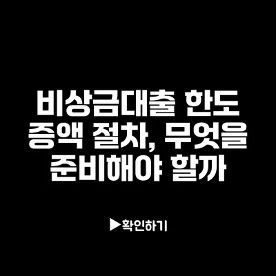 비상금대출 한도 증액 절차, 무엇을 준비해야 할까?
