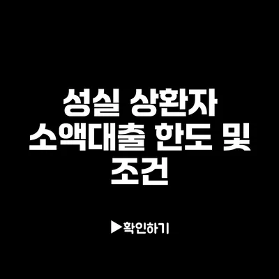 성실 상환자 소액대출 한도 및 조건