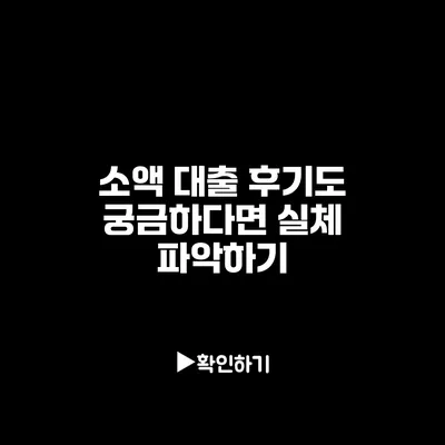 소액 대출 후기도 궁금하다면? 실체 파악하기