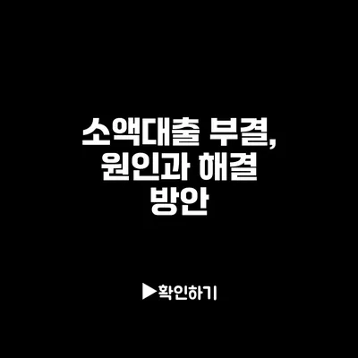 소액대출 부결, 원인과 해결 방안