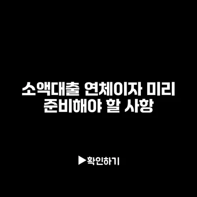 소액대출 연체이자: 미리 준비해야 할 사항