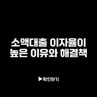 소액대출 이자율이 높은 이유와 해결책