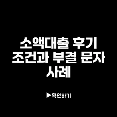 소액대출 후기: 조건과 부결 문자 사례