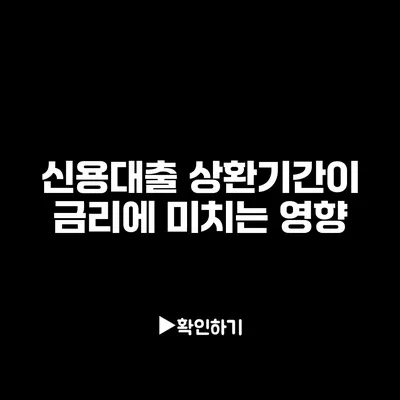 신용대출 상환기간이 금리에 미치는 영향