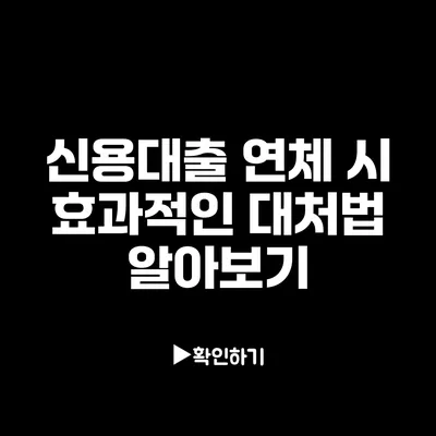 신용대출 연체 시 효과적인 대처법 알아보기