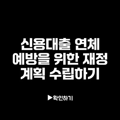 신용대출 연체 예방을 위한 재정 계획 수립하기 신용대출 연체 예방을 위한 재정 계획 수립하기