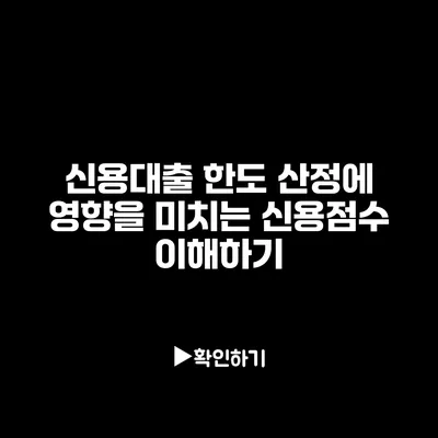 신용대출 한도 산정에 영향을 미치는 신용점수 이해하기