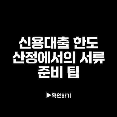 신용대출 한도 산정에서의 서류 준비 팁