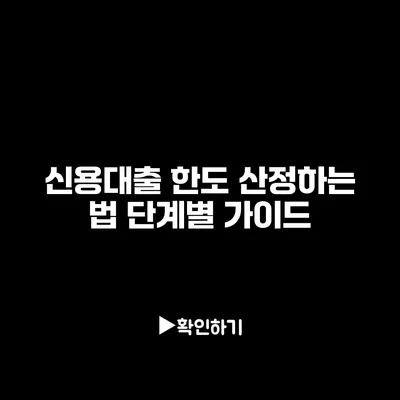 신용대출 한도 산정하는 법: 단계별 가이드 신용대출 한도 산정하는 법: 단계별 가이드
