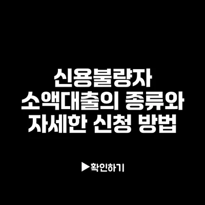 신용불량자 소액대출의 종류와 자세한 신청 방법