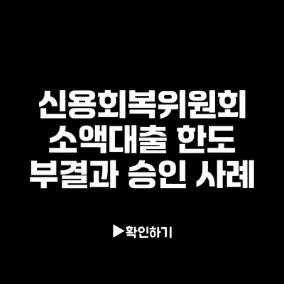 신용회복위원회 소액대출 한도: 부결과 승인 사례