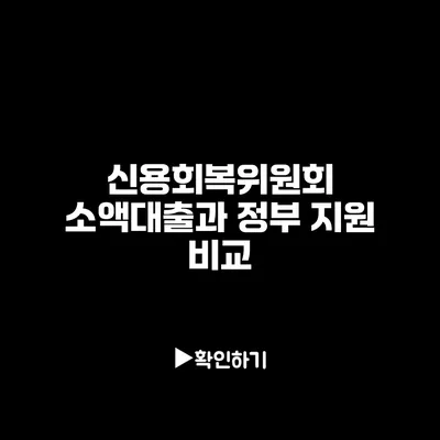 신용회복위원회 소액대출과 정부 지원 비교