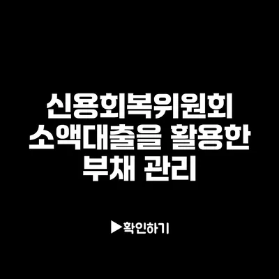 신용회복위원회 소액대출을 활용한 부채 관리 신용회복위원회 소액대출을 활용한 부채 관리