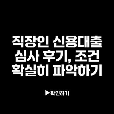 직장인 신용대출 심사 후기, 조건 확실히 파악하기