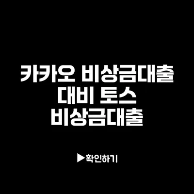 카카오 비상금대출 대비 토스 비상금대출