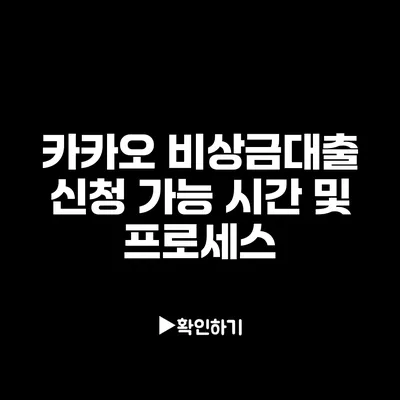 카카오 비상금대출 신청 가능 시간 및 프로세스