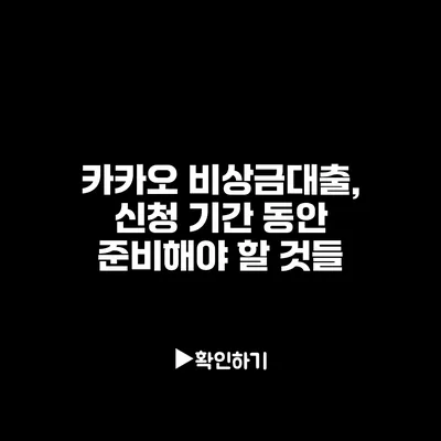 카카오 비상금대출, 신청 기간 동안 준비해야 할 것들