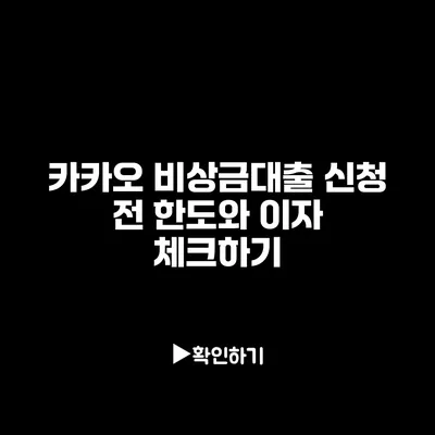 카카오 비상금대출 신청 전 한도와 이자 체크하기
