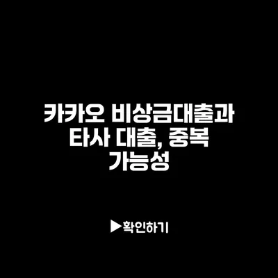 카카오 비상금대출과 타사 대출, 중복 가능성