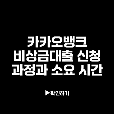 카카오뱅크 비상금대출 신청 과정과 소요 시간