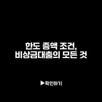 한도 증액 조건, 비상금대출의 모든 것 한도 증액 조건, 비상금대출의 모든 것
