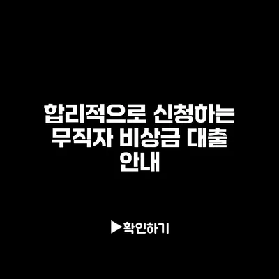 합리적으로 신청하는 무직자 비상금 대출 안내