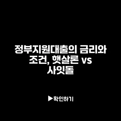 정부지원대출의 금리와 조건, 햇살론 vs 사잇돌